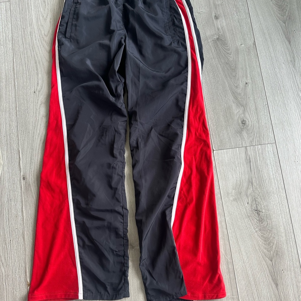 Free People Black and Red Track Pants